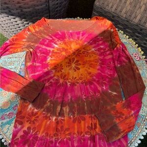Floral Tie-Dye Long Sleeve Tee